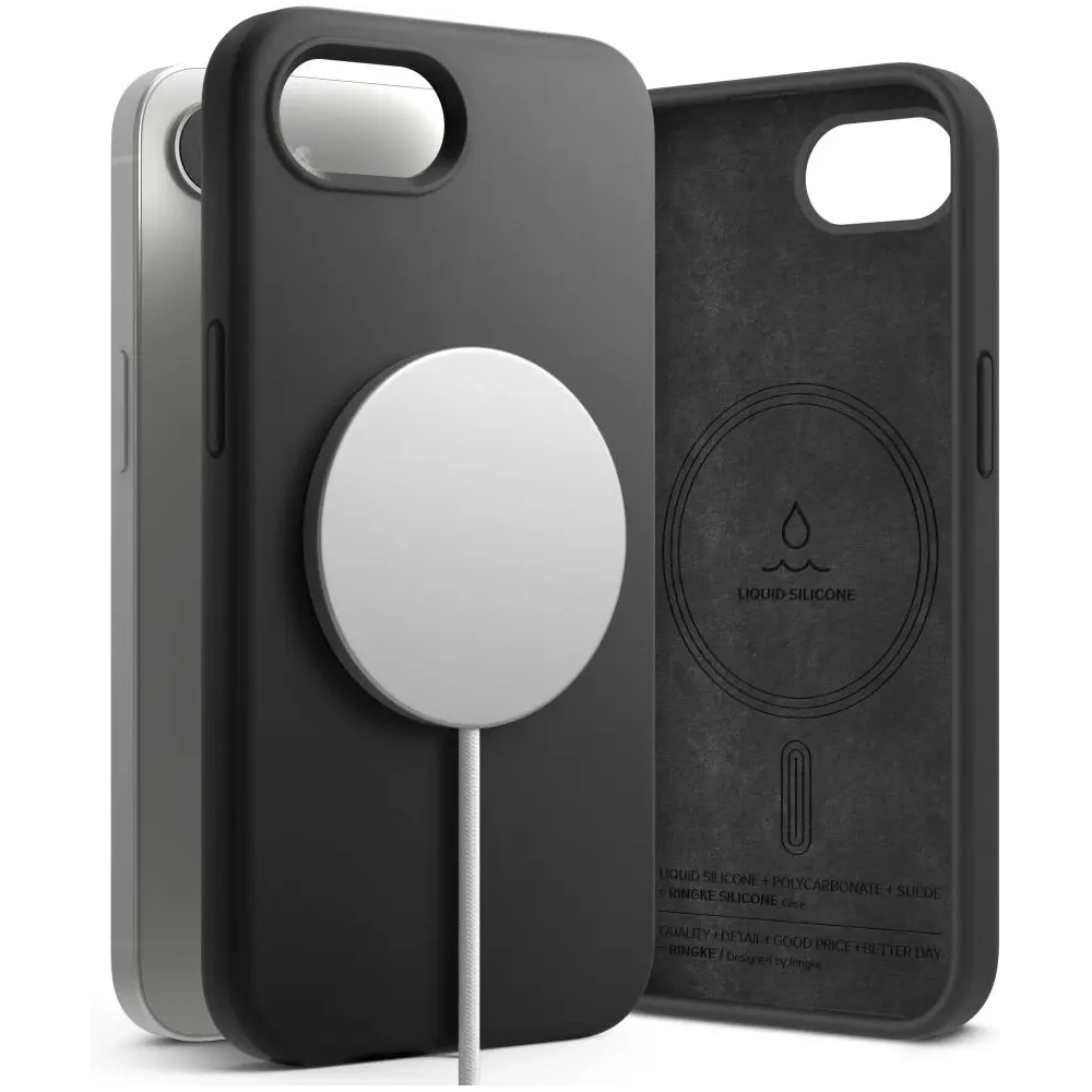 Etui Ringke Silicone Magnetic MagSafe Apple iPhone 16e Black