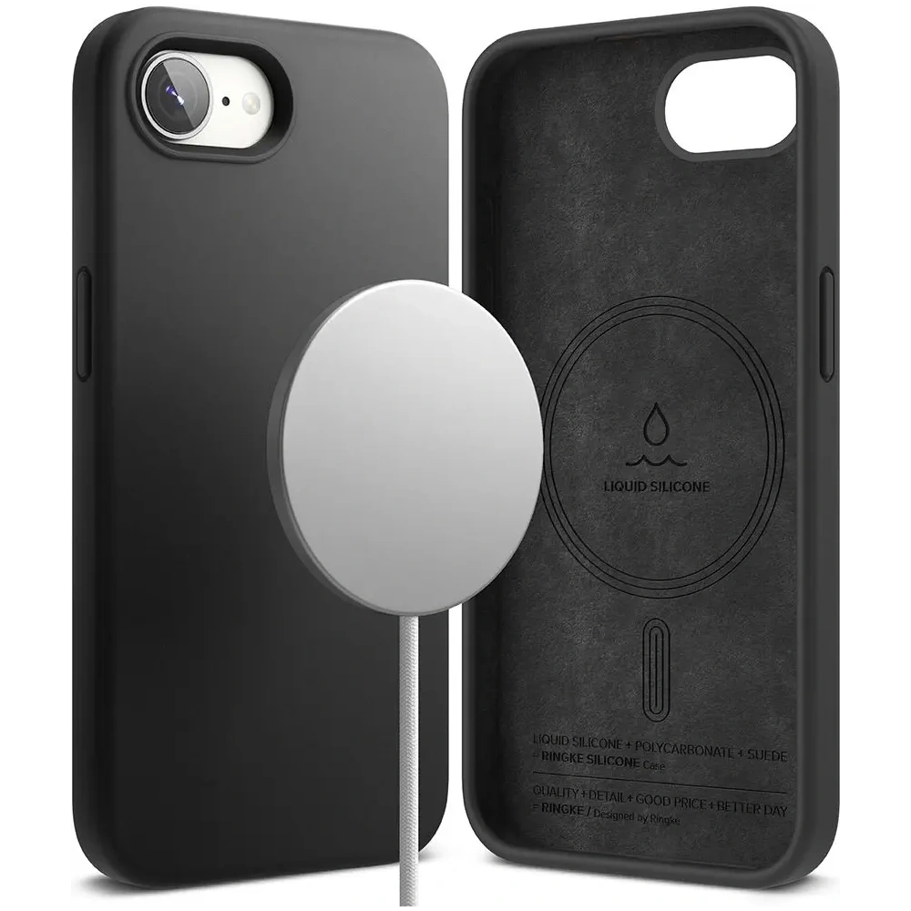 Etui Ringke Silicone Magnetic MagSafe Apple iPhone 16e Black