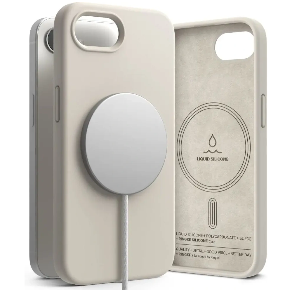 Etui Ringke Silicone Magnetic MagSafe Apple iPhone 16e Stone