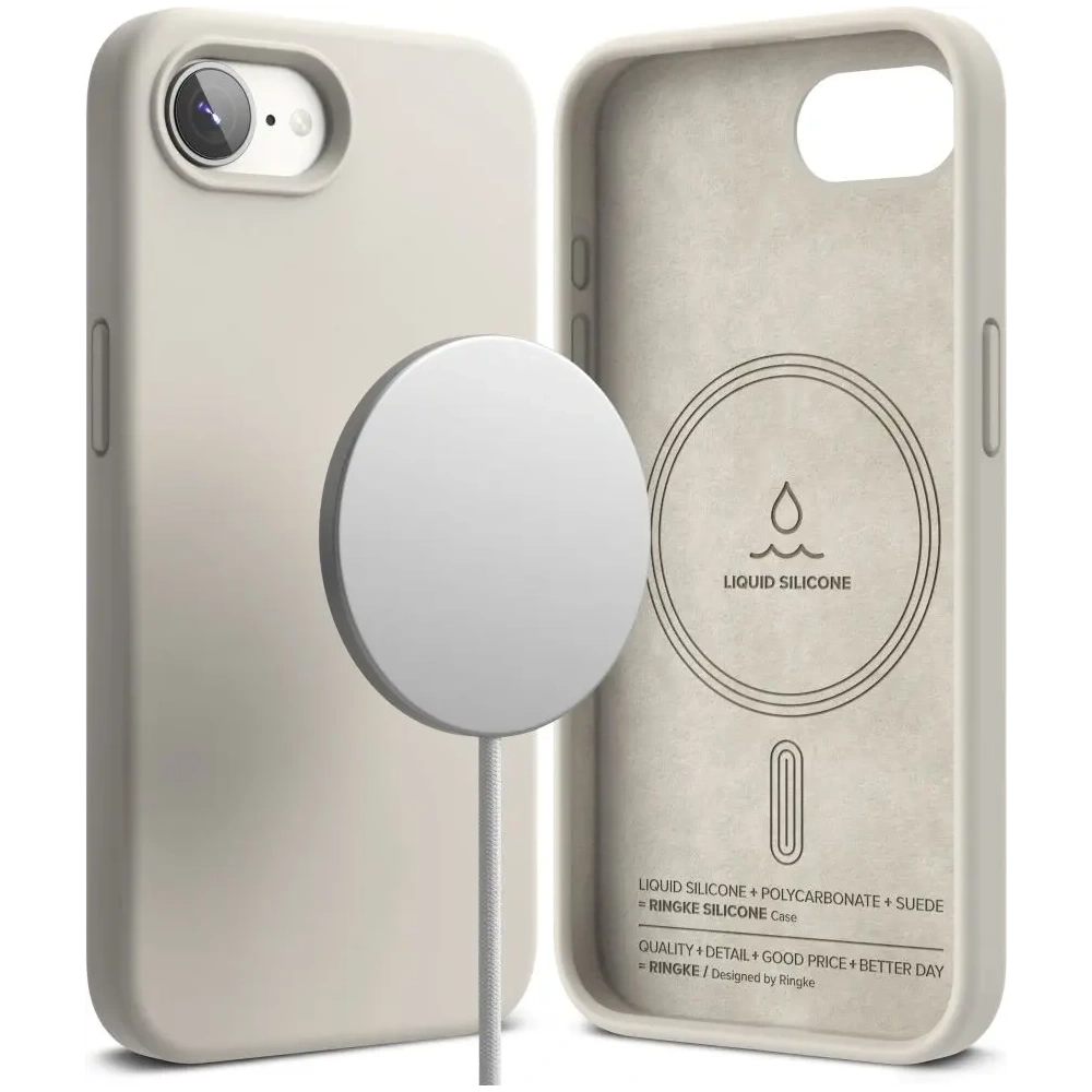 Etui Ringke Silicone Magnetic MagSafe Apple iPhone 16e Stone