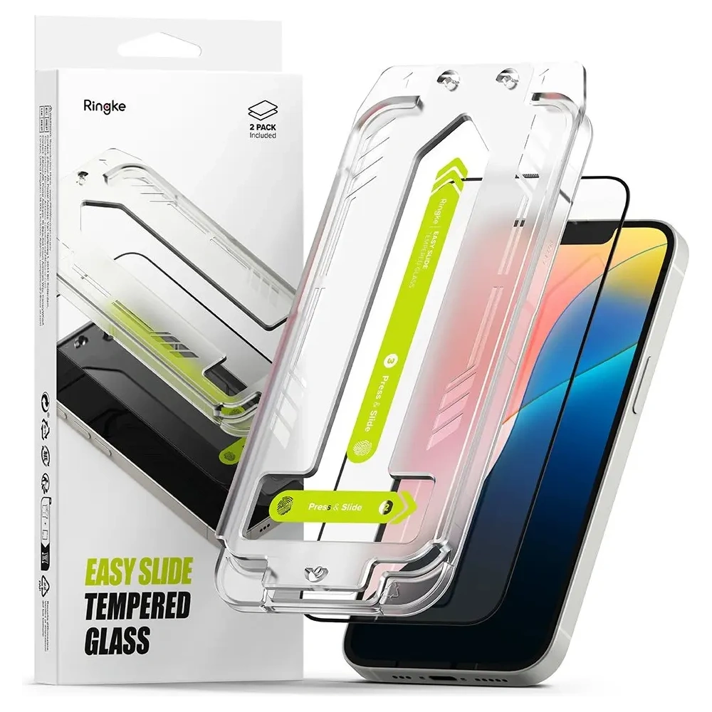Szkło hartowane Ringke Easy Slide Apple iPhone 13 / 13 Pro / 14 / 16e Clear [2 PACK]
