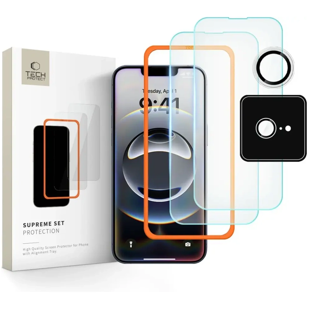 Szkło hartowane Tech-Protect Supreme Set Apple iPhone 16e Clear [3 PACK]