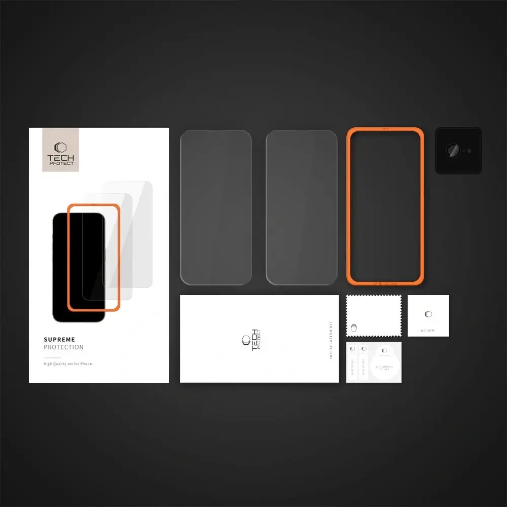 Szkło hartowane Tech-Protect Supreme Set Apple iPhone 16e Clear [3 PACK]