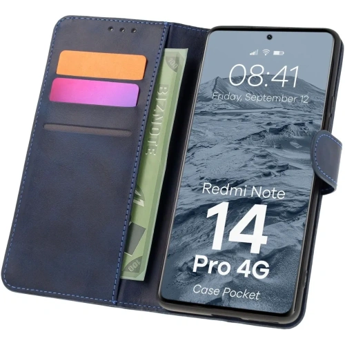 Kup Bizon Case Pocket Xiaomi Redmi Note 14 Pro 4G albastru marin - BIZ8702 - {ean13} - Sklep Home Screen