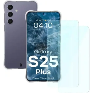 Buy Bizon Case Clear Pack case + 2x screen glass Samsung Galaxy S25+ Plus clear - BIZ8703 - {ean13} - Home Screen Store Europe
