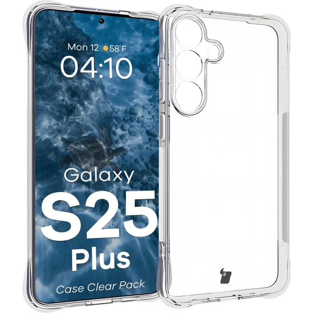 Etui + 2x szkło na ekran Bizon Case Clear Pack do Samsung Galaxy S25+ Plus przezroczyste