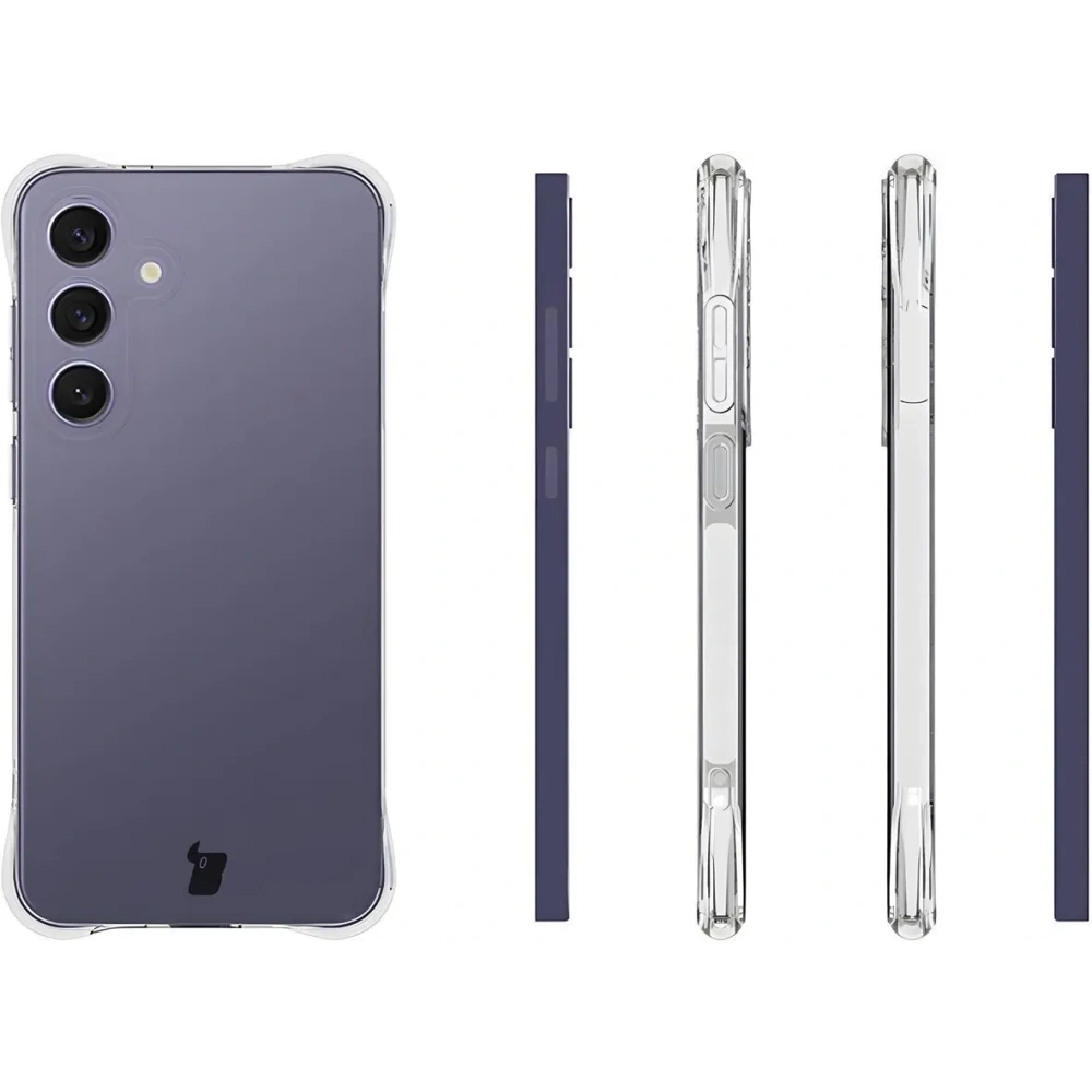 Etui + 2x szkło na ekran Bizon Case Clear Pack do Samsung Galaxy S25+ Plus przezroczyste