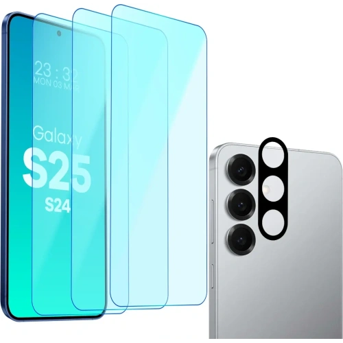 Buy BIZON Clear 2 Pack 3x screen glass + 1x lens glass Samsung Galaxy S25 - BIZ8704 - {ean13} - Home Screen Store Europe