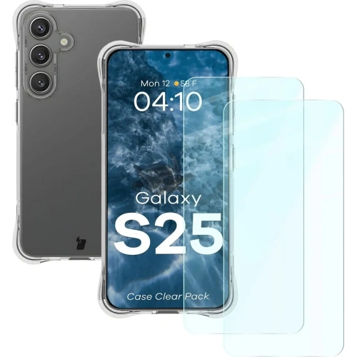 Kup Etui + 2x szkło na ekran Bizon Case Clear Pack do Samsung Galaxy S25 przezroczyste - BIZ8705 - {ean13} - Sklep Home Screen
