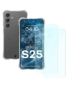 Bizon Case Clear Pack carcasă + 2x sticlă pentru ecran Samsung Galaxy S25 transparentă