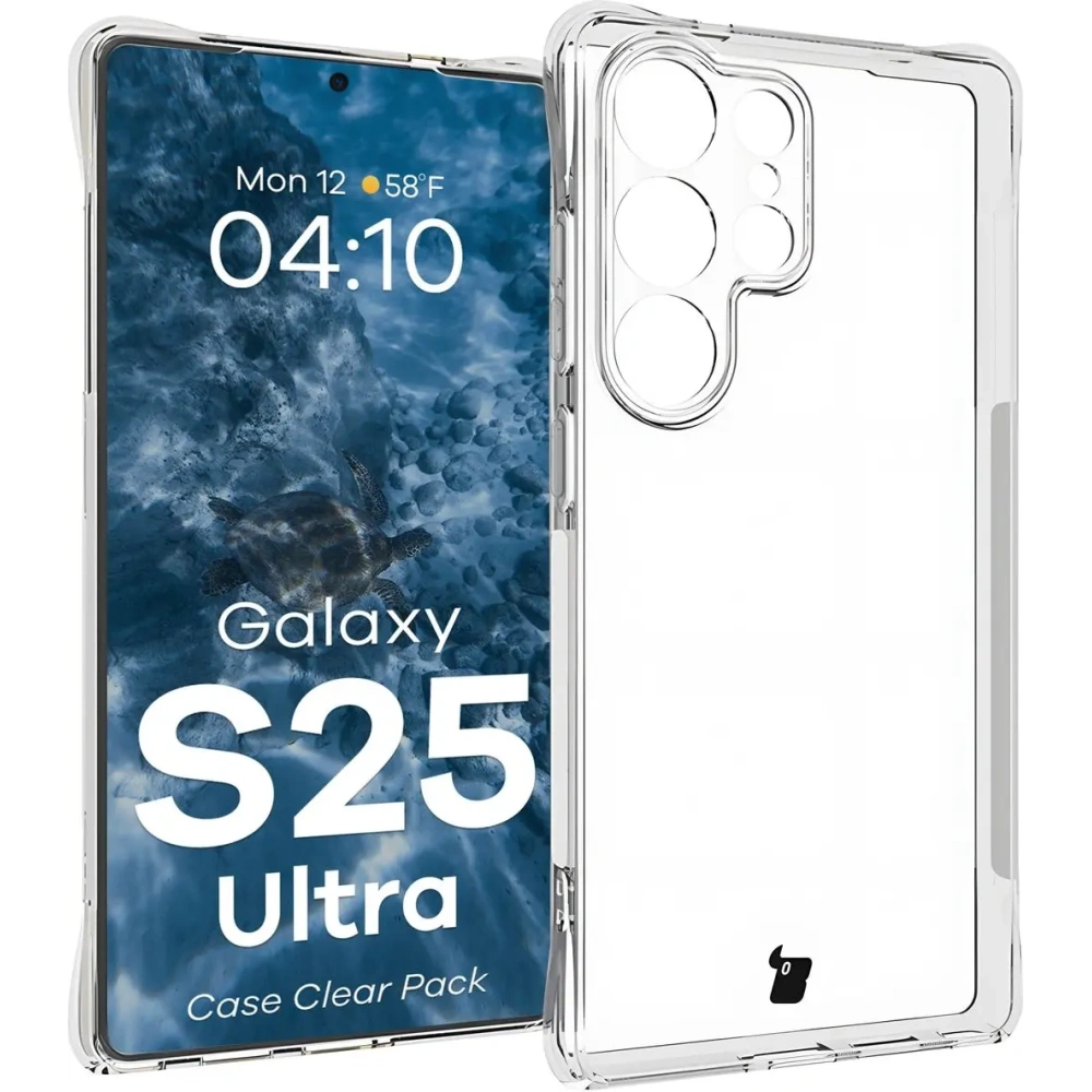 Etui + 2x folia na ekran Bizon Case Clear Pack do Samsung Galaxy S25 Ultra przezroczyste