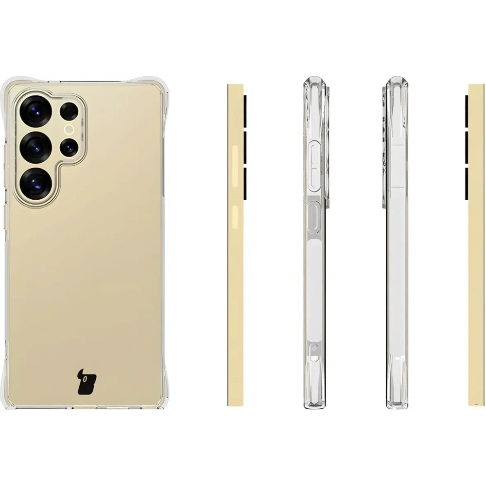 Etui + 2x folia na ekran Bizon Case Clear Pack do Samsung Galaxy S25 Ultra przezroczyste