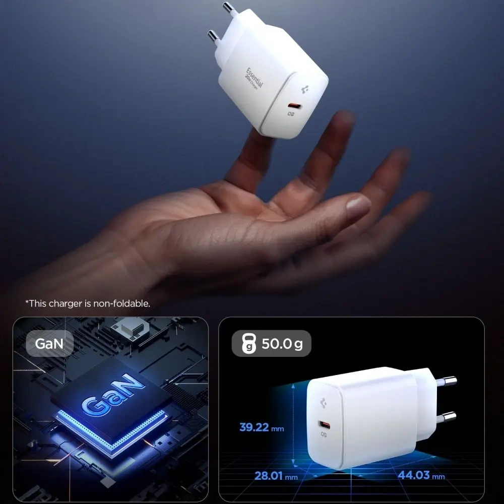 Ładowarka sieciowa Spigen Essential EE201EU 1-port USB-C Network Charger 20W White