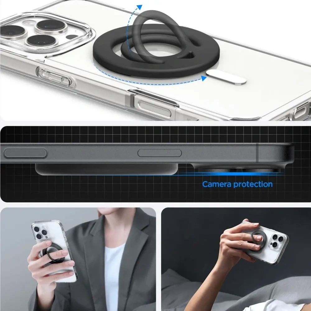 Uchwyt do telefonu Spigen Dual Pop Mag MagSafe Phone Ring Black