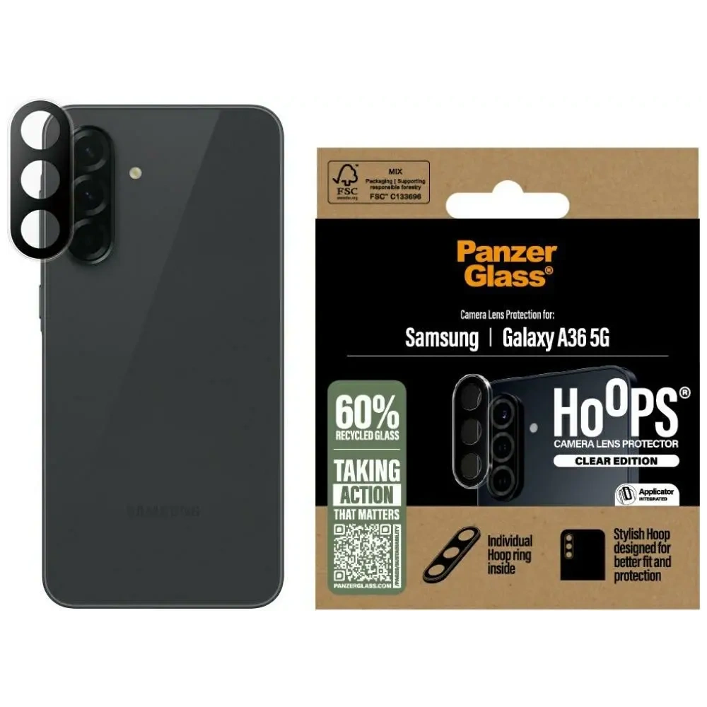 Szkło hartowane na obiektyw PanzerGlass Hoops Lens Protector do Samsung Galaxy A36 5G przezroczysty
