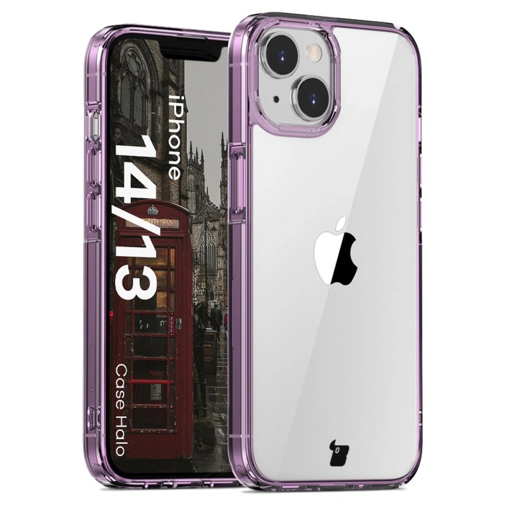 Etui Bizon Case Halo do Apple iPhone 14 / 13 przezroczysto-fioletowe