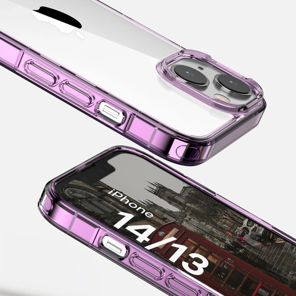 Etui Bizon Case Halo do Apple iPhone 14 / 13 przezroczysto-fioletowe