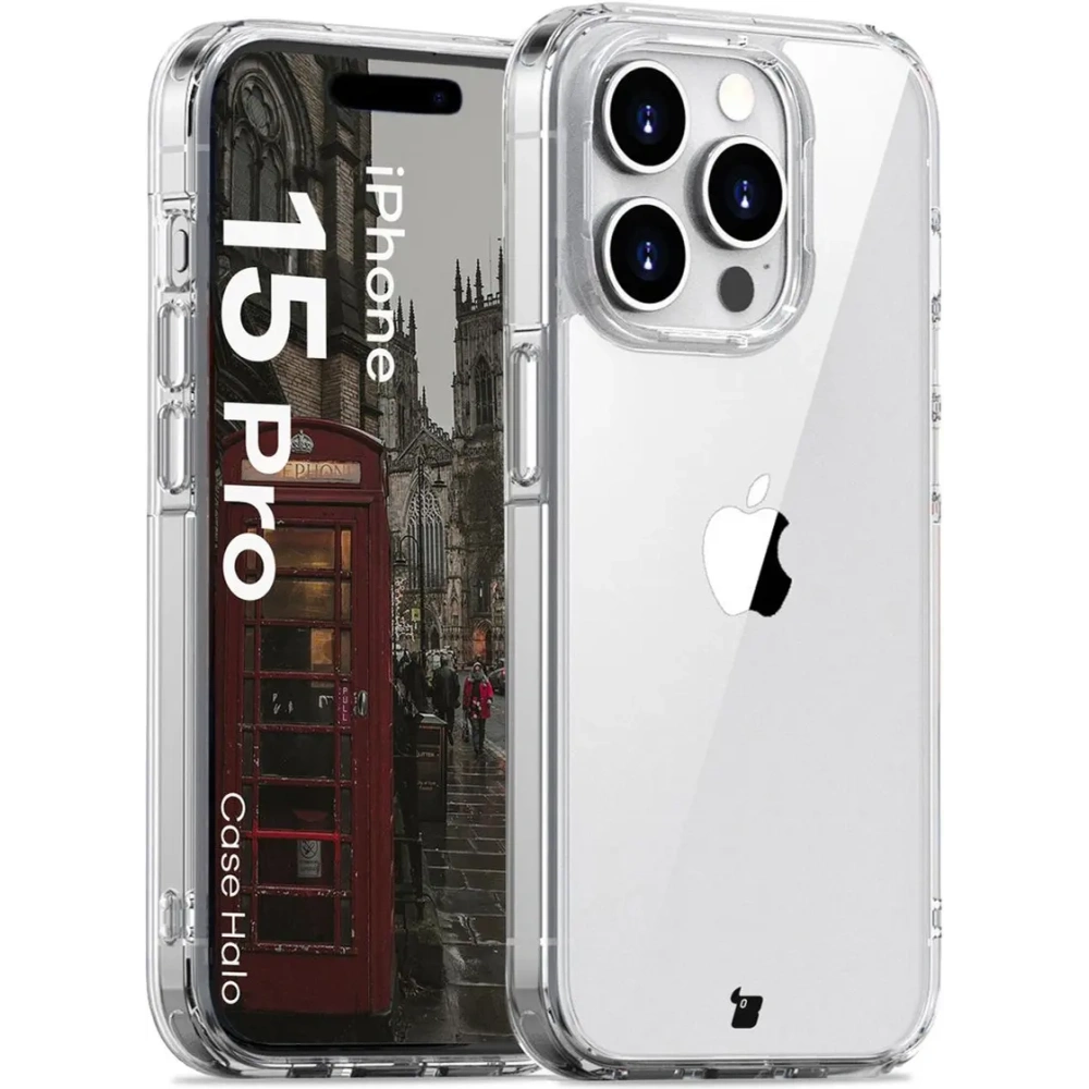 Etui Bizon Case Halo do Apple iPhone 15 Pro przezroczyste