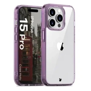 Kup Etui Bizon Case Halo do Apple iPhone 15 Pro przezroczysto-fioletowe - BIZ8723 - {ean13} - Sklep Home Screen