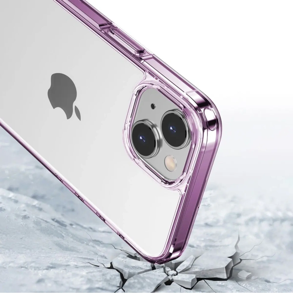 Etui Bizon Case Halo do Apple iPhone 15 przezroczysto-fioletowe