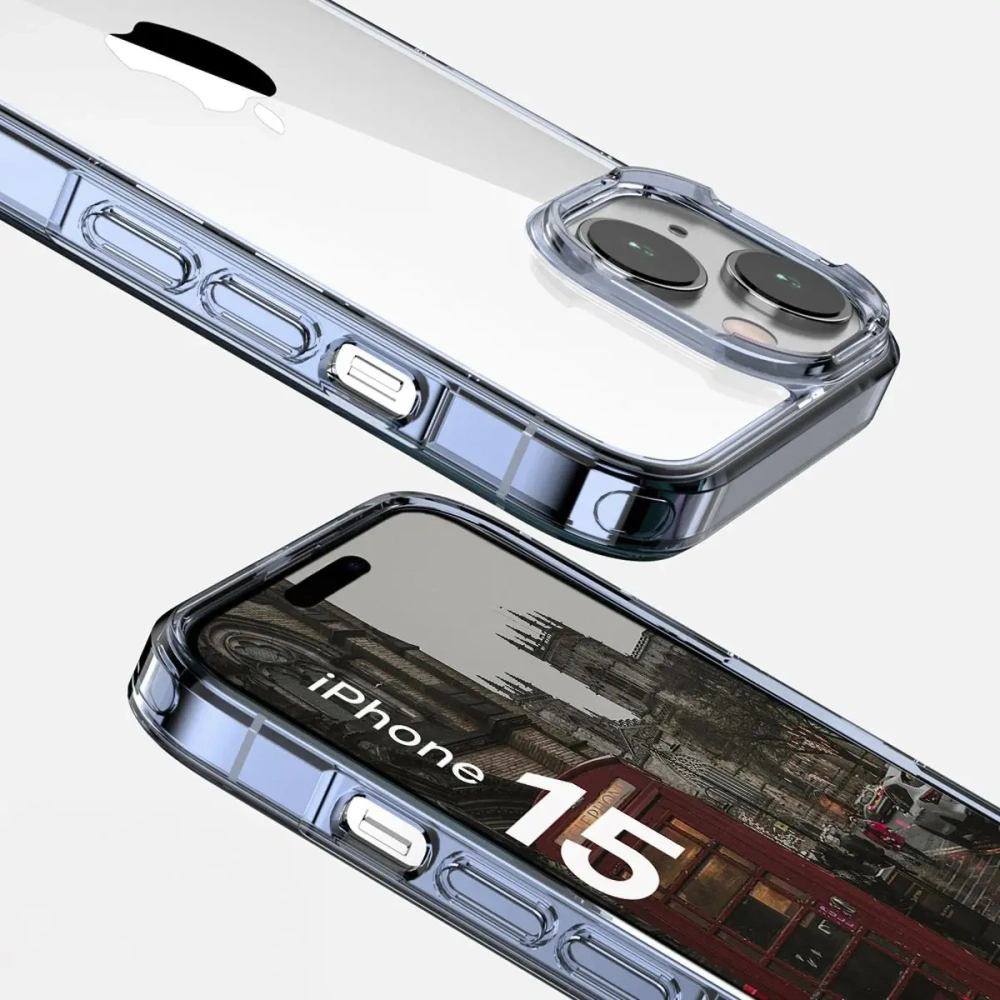 Etui Bizon Case Halo do Apple iPhone 15 przezroczysto-niebieskie
