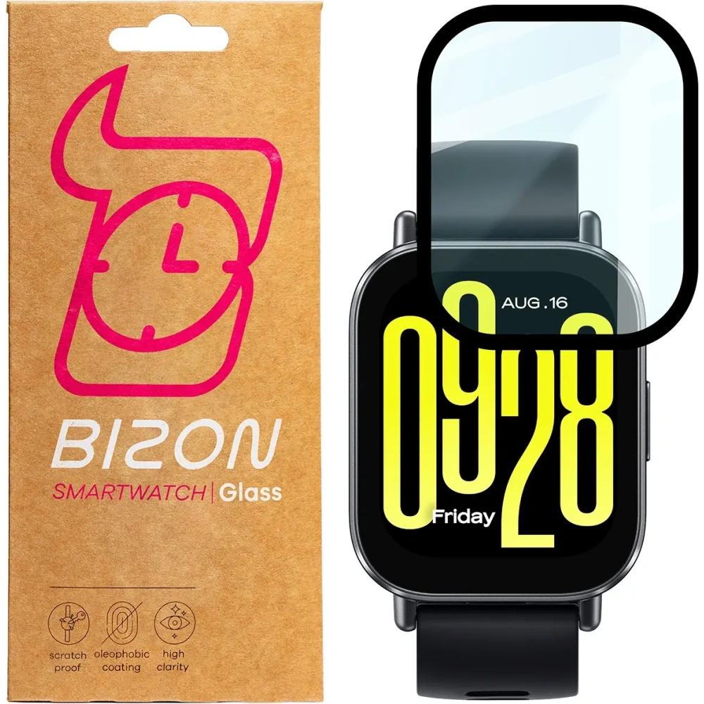 Szkło hybrydowe Bizon Glass Watch Edge Hybrid do Xiaomi Redmi Watch 5 czarne