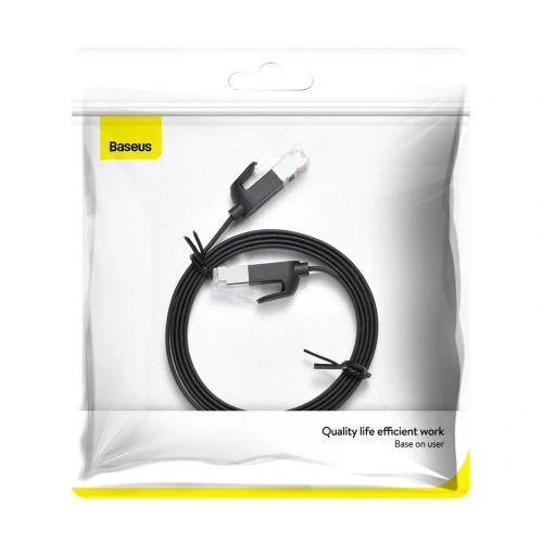 Buy Baseus High Speed Ethernet RJ45 Flat Cable Gigabit Cat.6 1m (black) - BSU1438BLK - {ean13} - Home Screen Store Europe