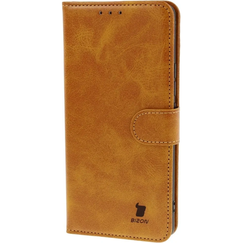 Etui z klapką Bizon Case Pocket do Xiaomi Redmi Note 14 Pro 4G brązowe