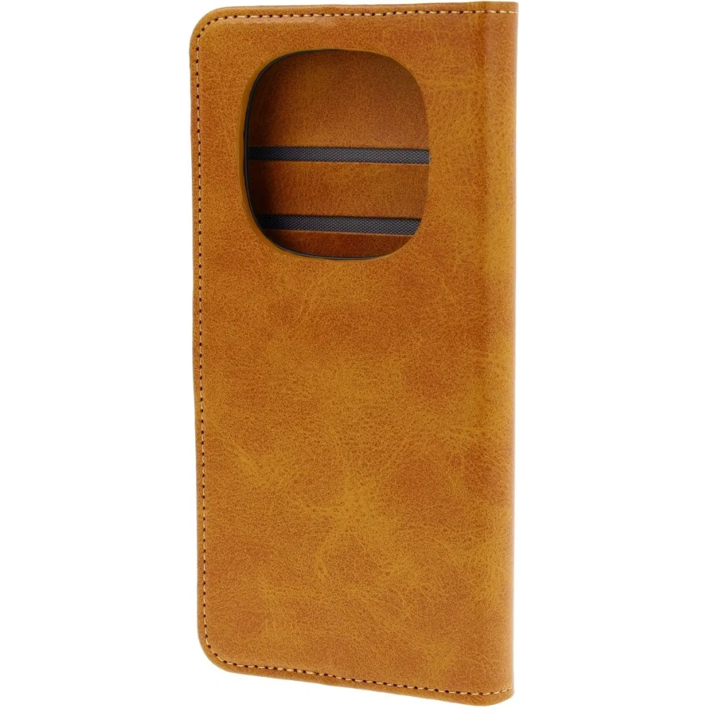 Etui z klapką Bizon Case Pocket do Xiaomi Redmi Note 14 Pro 4G brązowe