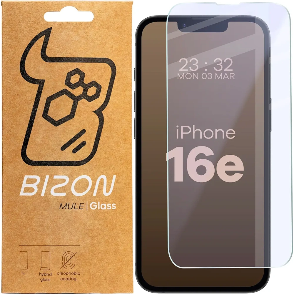 Elastyczne szkło hybrydowe Bizon Glass Mule do Apple iPhone 16e / 14 / 13 / 13 Pro
