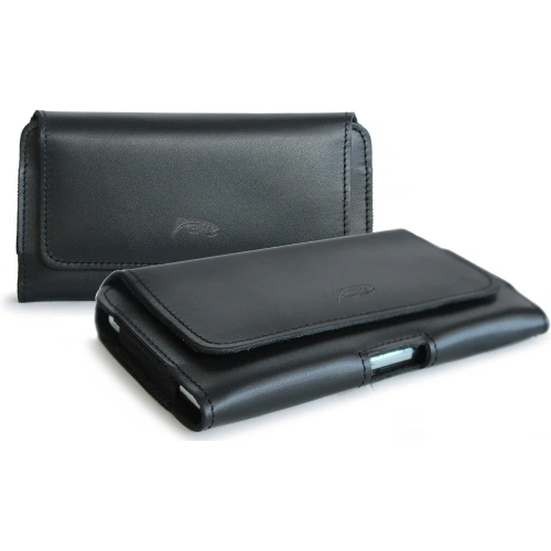 Kup Husa din piele LURESKO FREYA XL pentru curea, pentru telefon, dimensiuni 165x82x10mm (negru, cusătură neagră netedă) - LUR1 - {ean13} - Sklep Home Screen