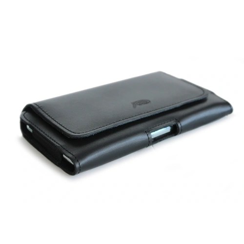 Kup Husa din piele LURESKO FREYA XL pentru curea, pentru telefon, dimensiuni 165x82x10mm (negru, cusătură neagră netedă) - LUR1 - {ean13} - Sklep Home Screen