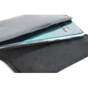 Kup Husa din piele LURESKO FREYA XL pentru curea, pentru telefon, dimensiuni 165x82x10mm (negru, cusătură neagră netedă) - LUR1 - {ean13} - Sklep Home Screen