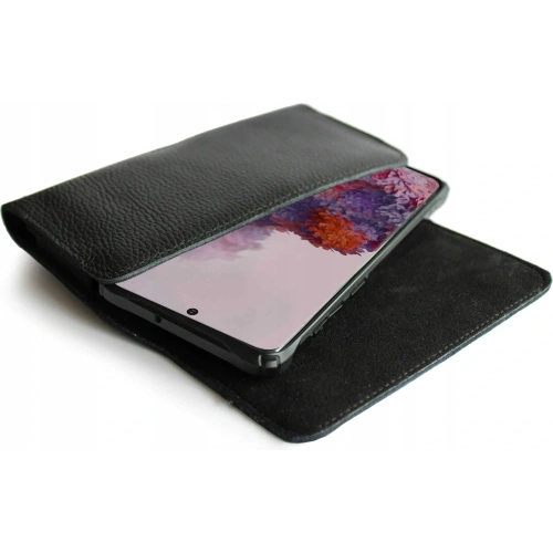 Kup Husa din piele LURESKO FREYA XL pentru curea, carcasa pentru telefon 165x82x10mm (neagră cu dungi și fir negru) - LUR2 - {ean13} - Sklep Home Screen