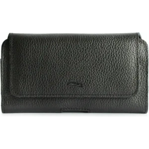 Kup LURESKO FREYA XL Lederholster für den Gürtel, Handyhülle 165x82x10mm (schwarz gerippt mit schwarzem Faden) - LUR2 - {ean13} - Sklep Home Screen