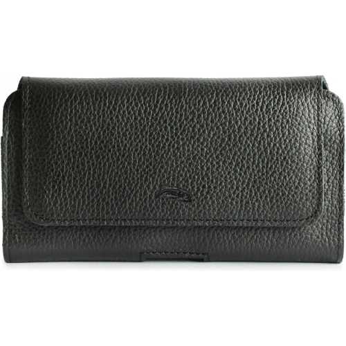 Buy LURESKO FREYA XL leather holster for belt, phone case 165x82x10mm (black ribbed with black thread) - LUR2 - {ean13} - Home Screen Store Europe