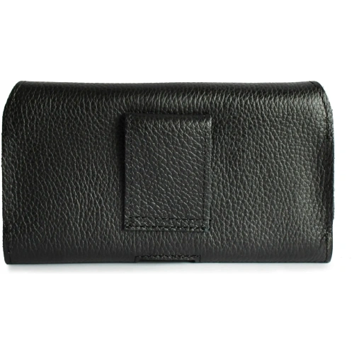 Buy LURESKO FREYA XL leather holster for belt, phone case 165x82x10mm (black ribbed with black thread) - LUR2 - {ean13} - Home Screen Store Europe
