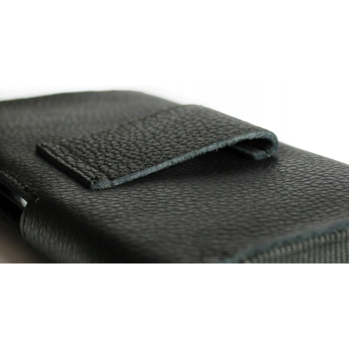 Buy LURESKO FREYA XL leather holster for belt, phone case 165x82x10mm (black ribbed with black thread) - LUR2 - {ean13} - Home Screen Store Europe
