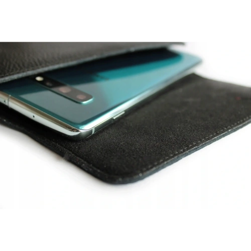 Kup Husa din piele LURESKO FREYA XL pentru curea, carcasa pentru telefon 165x82x10mm (neagră cu dungi și fir negru) - LUR2 - {ean13} - Sklep Home Screen