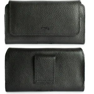 Kup LURESKO FREYA XL Lederholster für den Gürtel, Handyhülle 165x82x10mm (schwarz gerippt mit schwarzem Faden) - LUR2 - {ean13} - Sklep Home Screen