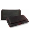 LURESKO FREYA XL leather holster for belt, phone case 165x82x10mm (black smooth with red thread and red interior)