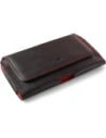 Buy LURESKO FREYA XL leather holster for belt, phone case 165x82x10mm (black smooth with red thread and red interior) - LUR5 - {ean13} - Home Screen Store Europe