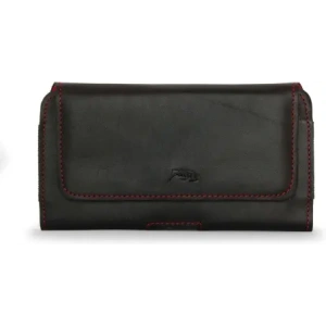 Kup LURESKO FREYA XL Lederholster für den Gürtel, Handyhülle 165x82x10mm (schwarz glatt mit rotem Faden und rotem Innenraum) - LUR5 - {ean13} - Sklep Home Screen
