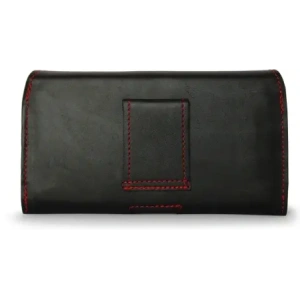 Kup LURESKO FREYA XL Lederholster für den Gürtel, Handyhülle 165x82x10mm (schwarz glatt mit rotem Faden und rotem Innenraum) - LUR5 - {ean13} - Sklep Home Screen