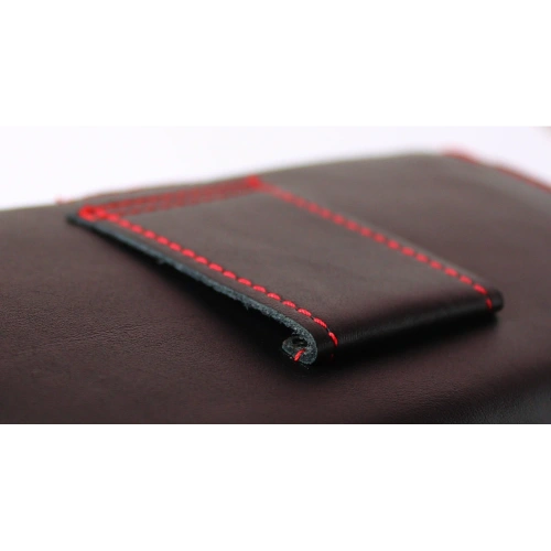 Buy LURESKO FREYA XL leather holster for belt, phone case 165x82x10mm (black smooth with red thread and red interior) - LUR5 - {ean13} - Home Screen Store Europe