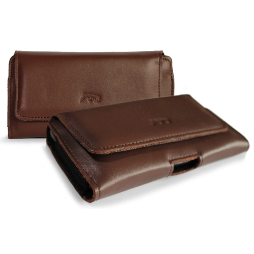 Kup LURESKO FREYA XL Lederholster für den Gürtel, Handyhülle 165x82x10mm (glattes Braun) - LUR6 - {ean13} - Sklep Home Screen