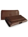 LURESKO FREYA XL leather holster for belt, phone case 165x82x10mm (smooth brown)
