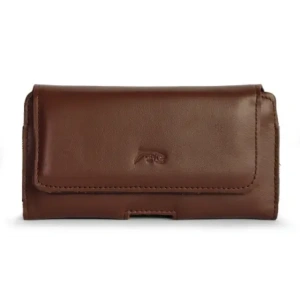 Buy LURESKO FREYA XL leather holster for belt, phone case 165x82x10mm (smooth brown) - LUR6 - {ean13} - Home Screen Store Europe