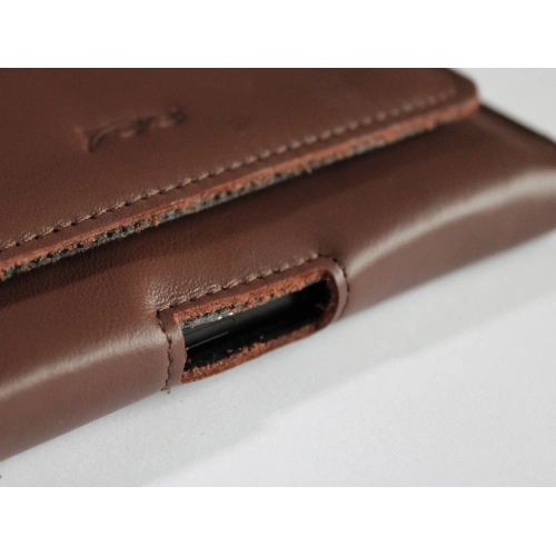 Buy LURESKO FREYA XL leather holster for belt, phone case 165x82x10mm (smooth brown) - LUR6 - {ean13} - Home Screen Store Europe