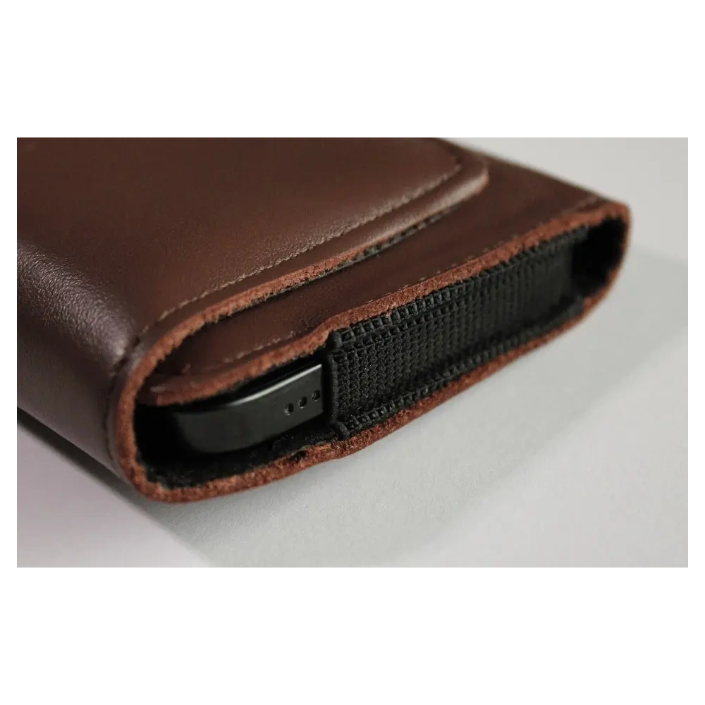 Skórzana kabura LURESKO FREYA XL do paska etui na telefon 165x82x10mm (brąz gładki)